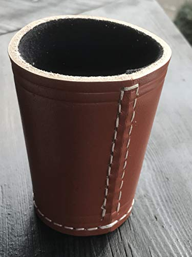 Leder Würfelbecher Color Braun Premium (braun/schwarz)