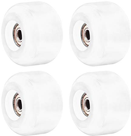54x36mm Skateboard Rollen mit ABEC-7 Lagern 90A PU Ersatzräder Skateboard Tricks 4 STK,Weiß