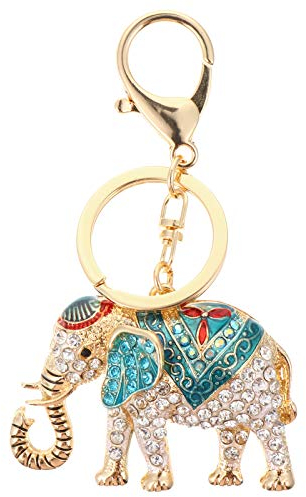 Lurrose Schlüsselanhänger mit niedlichem Elefanten-Design, modischer Auto-Taschen-Anhänger, blau, 10.5X6.5X2.5cm,