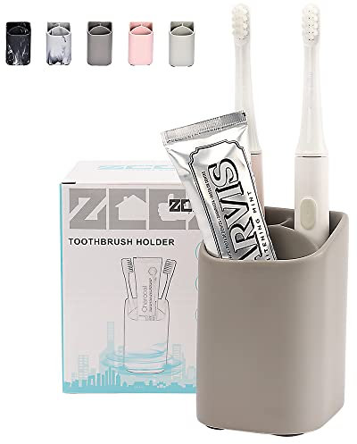 zccz Zahnbürstenhalter für das Badezimmer - Elektrischer Zahnbürsten- und Zahnpastahalter - Badezimmer-Tischbecher-Organisator Rasierapparat-Makeup-Bürsten-Stifthalter - Braun