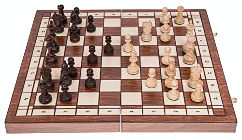 Square - Pro Schach Turnier Nr 4 Classic - Schachbrett & Gewichtete Schachfiguren - Schachspiel aus Holz - Staunton 4