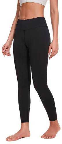 Leovqn Damen Sport Leggings Blickdicht Dehnbar Sporthose Hohe Taille Yoga Leggings für Trainieren Laufen Matt Schwarz M