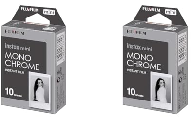 INSTAX Mini Instant Film, Monochrom, Einzelpackung (Packung mit 2)