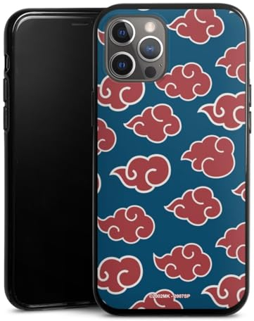 Silikon Hülle kompatibel mit Apple iPhone 12 Pro Max Case schwarz Handyhülle Naruto Shippuden Offizielles Lizenzprodukt Akatsuki