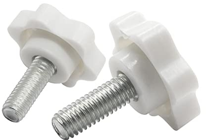 CONPHERON Sterngriffschraube Klemmknopf M6x10mm Gewinde Sternschraube Kunststoff Sternkopf Flügelschrauben 32mm Griffe Weiß (10 Packung)