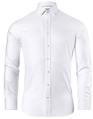 Vincenzo Boretti Chemise, Regular-fit/Taille Normale, Douce Oxford - Infroissable Blanc 39-40