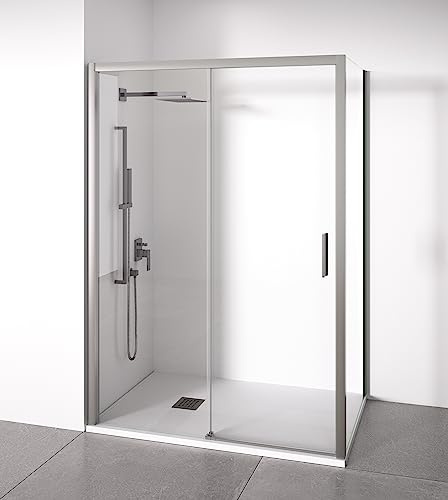 BELLOBATH Mampara de Ducha Angular Plata 95-100 X 67-70 cm Acceso Dcha.