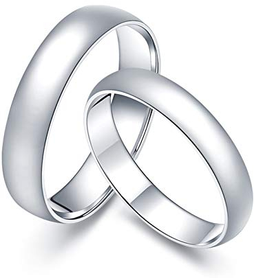 Epinki Platin Eheringe, Partnerringe Glatt und Simple Trauringe Hochzeitsring Echter Schmuck Gr.66 (21.0)