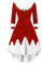 Christmas Costumes Cloak Mrs. Claus Santa Xmas Velvet Hooded Cape Robe Deluxe Length Dress with Santa Hat Belt (Red Christmas Tree, XL)