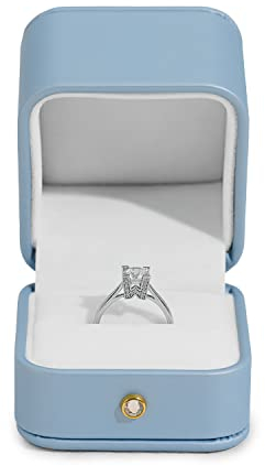 Oirlv Pu Leder Himmelblau Ringbox Schmuckbox Geschenkbox für Hochzeit Vorschlag Verlobungs Jahrestag Valentinstag