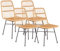 Malai, Pack 4 Sillas de Comedor, Silla de Interior o Exterior, Acabado en Ratan y Negro, Medidas: 44 cm (Ancho) x 47 cm (Largo) x 84 cm (Alto)