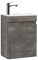 GOOM Gäste-WC Waschtisch Set 40 cm Badmöbel Vormontiert Klein Waschbecken mit Unterschrank (Stone Ash)