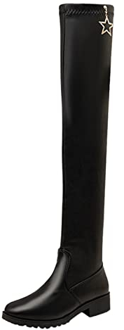 Stivali Alti Fucsia Stivali Alti Donna Tacco Stivali Estivi Donna Morbidi Bianchi Stivali Donna Alti Allacciare Tela Stivali Ciabatte Donna Sughero Sandali con Tacco Donna b-Nero 40