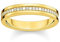 THOMAS SABO 2 Bandring mit weißen Steinen vergoldet 750 Gelbgold Vergoldung, 925 Sterlingsilber TR2117-414-14