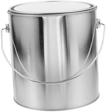 Veemoon tambouriner Pot de Peinture en métal Seau de Peinture Vide Seau à pigments Support de Stockage de Peinture avec Couverture Baril de Stockage Asphalte Pots de Peinture 3l récipient