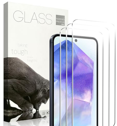 KLWAINM [3 Pièces] Verre Trempé pour Samsung Galaxy A55/A35 5G 6.6 Pouces Film de Protection d’écran Tablette Glass Protecteur 9H HD Anti-Rayures Anti-Bulle