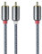 audio pirates Cable RCA de alto rendimiento, 2 x 1 [10,0 metros] también utilizable como 1 x 1, calidad de sonido brillante, muy duradero/cable coaxial, cable RCA, subwoofer/amplificador/HiFi y cine