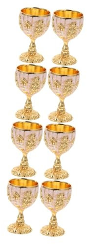 TOPBATHY 8 Stk Europäisches High-end Weinglas Geprägter Weinkelch Chinesische Weingläser Latte Tasse -trinkbecher Sherry-gläser Retro-weinkelch Bunte Weingläser Zinklegierung