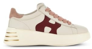 Hogan Sneakers Rebel Avorio, Rosa e Bordeaux HXW5640DN61N4O0GA9 Bianco 38