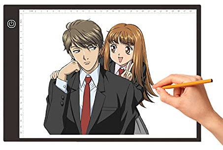 MENGDA Lightbox Leuchttafel A3/A4, batteriebetrieben, wiederaufladbar, für Malerei (35,5 x 23,5 x 0,4 cm, mit Skala, geeignet für A4)