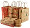 MAOOY 24 Stück Papiertüten Geschenktüten Weihnachten mit Henkel,15X8 X21CM Kraftpapier KleinGeschenkverpackung für SüßigkeitenGeschenkePartys,Weihnachtstüten zum Befüllen,130gsmKraftpapiersack