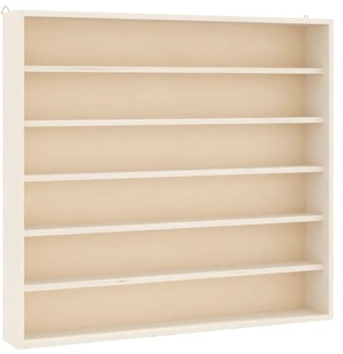 vidaXL Sammlervitrine aus Holz mit 6 Regalen, Wandvitrine für Wohnzimmer Esszimmer Schlafzimmer, Wandregal Hängeregal Schaukasten