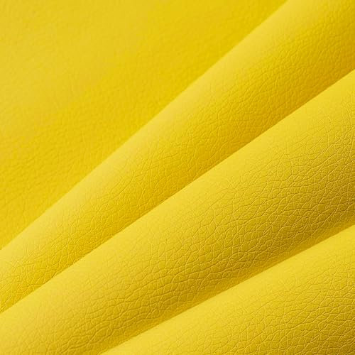 Leder Reparatur Set, 60 x 137cm Selbstklebender Lederflicken, Kunstleder Patch für Sofas, Autositze, Bürostuhl, Handtasche (Gelb)