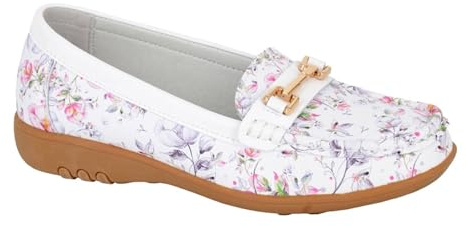 Boulevard L643G-7 Womens Leather Casual Shoe White Leather Size 7