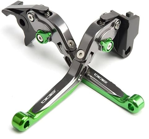 FNCVTM Bremshebel Motorrad Für K&awasaki Z900 2017–2022, Modifizierte CNC-Aluminiumlegierung, 6-stufige Länge, Verstellbar, Faltbar, Zubehör Für Bremskupplungshebel(Green)