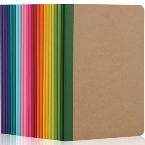 ZCZN Quaderno A5 Con Dorso Arcobaleno Vivace, 24 Pezzi, Quaderni a Righe
