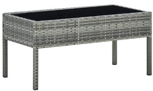 Gecheer Ausziehtisch, Rolltisch, Gartentisch, grau, 75 x 40 x 37 cm, Polyratten