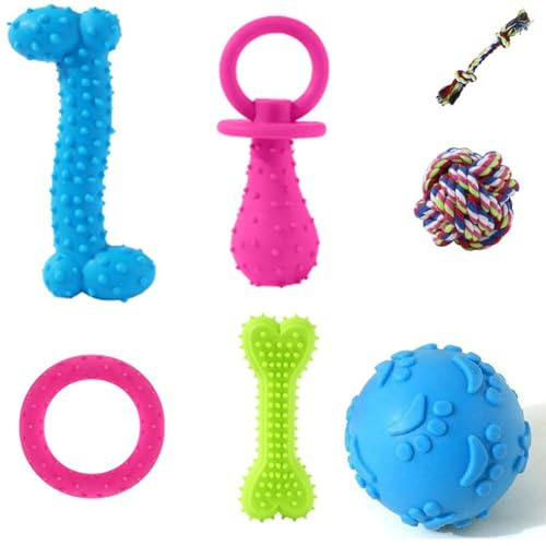 Rersduyt Puppy Pet Toy Rubber Bite- Dog Toy Tooth Cleaning Bite Training Toy Pet Supplies Puppy Toy
