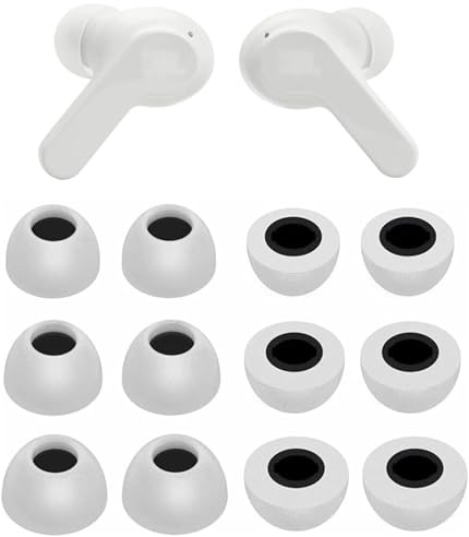 ALXCD Foam Ear Tips Compatible with JBL Vibe Beam Headphones, 6 Pairs S/M/L Sizes Replacement Soft Memory Foam Earbuds Tips Eartips Ear Tips, Compatible with JBL Vibe Beam 6 Pairs Gray