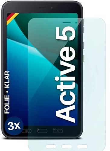 moex FlexProtect Schutzfolie kompatibel mit Samsung Galaxy Tab Active5 Displayschutz nur 0.2 mm dünn, Folie für das Display, HD Ultra klar und extra kratzfest - 3 Stück