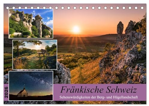 Fränkische Schweiz - Sehenswürdigkeiten der Berg- und Hügellandschaft (Tischkalender 2026 DIN A5 quer), CALVENDO Monatskalender: Felsformationen der Fränkischen Alb (CALVENDO Natur)