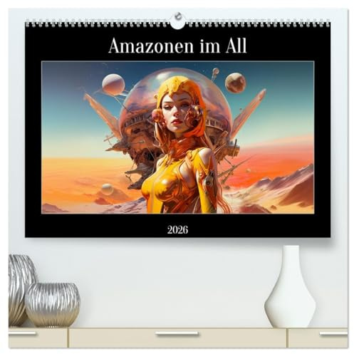 Amazonen im All (hochwertiger Premium Wandkalender 2026 DIN A2 quer), Kunstdruck in Hochglanz: Amazone im All - Kalender mit Kriegerinnen der amazonen im All. (CALVENDO Menschen)