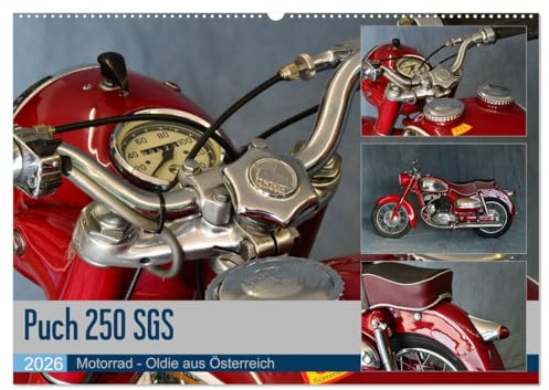 Puch 250 SGS Motorrad - Oldie aus Österreich (Wandkalender 2026 DIN A2 quer), CALVENDO Monatskalender: Elegant und kräftig zugleich (CALVENDO Mobilitaet)