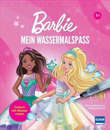 Mein Wassermalspaß - Barbie: Einfach mit Wasser malen - Barbie-Wassermalbuch mit 16 Bildern, die sich beim Kontakt mit Wasser bunt färben + viele ... mit nachfüllbarem Wassermalstift, ab 3 Jahren