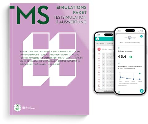 MedGurus TMS Vorbereitung Simulations-Paket - Anspruchsvoller Probetest zur Vorbereitung auf den Medizinertest mit digitaler Auswertung und Ermittlung der Studienplatzchancen