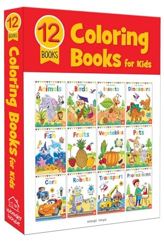 Colouring Books Boxset: Pack of 12 Copy Colour Books For Children (Creative Crayons)