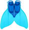 GOTOTOP Flosse Schwimmflossen Meerjungfrau Flossen Monolithische Flossen für Kinder oder Teenager Schwimmen Training 34-40215mm-240mmSchuhgröße Blau/Gelb (Blau)