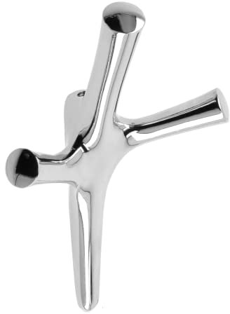 GTV - Kleiderhaken WALENCIA - Oberfläche: Chrom glänzend - Außen: 164 x 107 x 58mm - Garderobenhaken für Tür, Bad, Küche, Flur, Büro, DIY Metallhaken, Mantelhaken, Huthaken, Wand Haken