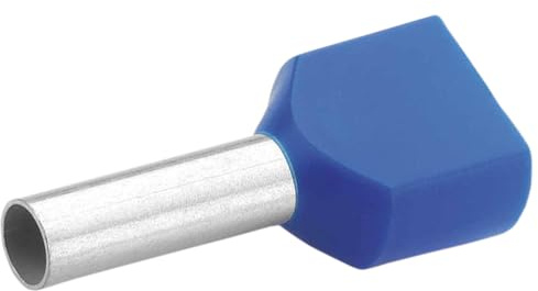 Dönges Zwillings-Aderendhülse, isoliert, 2 x 2,5 mm², 22 mm, blau (Aderendhülse Endhülse Hülse ZwillingsAderendhülse TWIN-Aderendhülse) (Pack à 100 Stück)