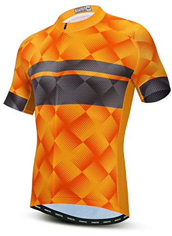 Cycling Jersey Men MTB Jersey Zipper Biker Racing Tops Mountain Road Clothing Bicycle Shirts Jacket Summer Cycle Blouse for Men Outdoor Sports Riding Top Summer Clothing Size M