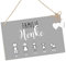 Türschild Familie personalisiert mit Namen der Familie, Holz Familienschild für die Haustür mit Figuren, Namenssschild, Klingelschild, persönliches Geschenk zur Geburt, Hochzeit
