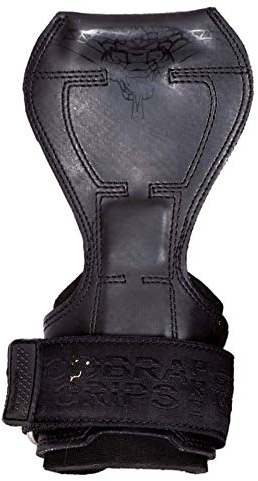 Cobra Grips Pro Gewichtheber-Handschuhe, robuste Gurte, Alternative Powerlifting-Haken, für Kreuzheben, verstellbare Neopren Handgelenkbandagen, Unterstützung für Bodybuilding (Pro Jet Black Rubber)