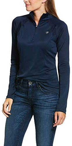 ARIAT Womens Sunstopper 2.0 1/4 Zip Base Layer Layers for Sailing & Skiing - Top - Navy - Lightweight Breathable Size - S