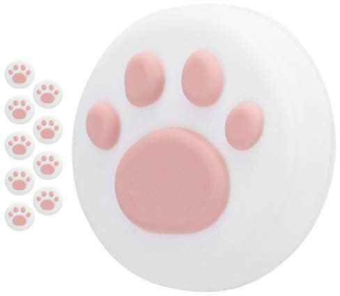 Weiche Cat Paw Daumengriffe Abdeckung Wear Joystick Rocker Silikonkappe Universal Cat Paw Rocker Silikon Wippkappe Niedliche Daumengriffabdeckung für (Weiß rosa)