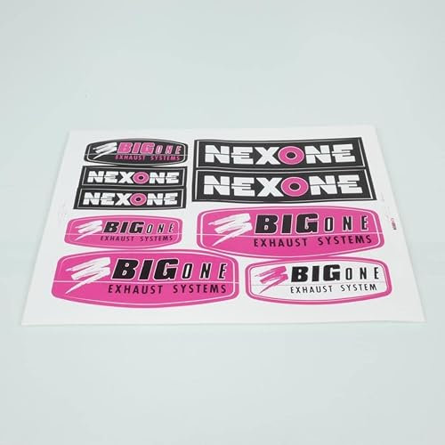 Planche d Autocollant Stickers Nexone Rose/Blanc/Noir Compatible avec Moto Scooter