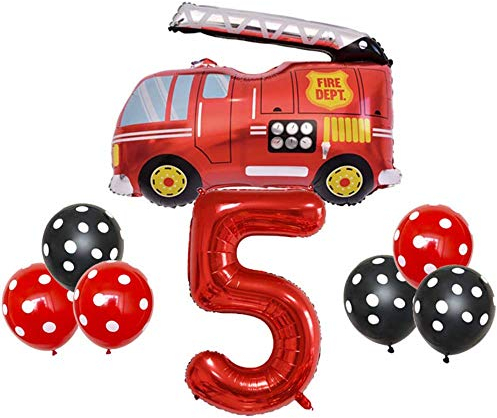 DIWULI Feuerwehr Geburtstag 5 Jahre - Feuerwehr Luftballons